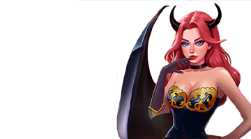 Zooma Casino welcome bonus image - a captivating devil woman in the background symbolizing the excitement and allure of gameplay.