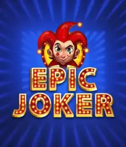 Enter the colorful world of Epic Joker slot by Relax Gaming, highlighting a cheerful joker with a bright red hairstyle amid a dazzling blue background. This image captures the fun and excitement of classic slots, ideal for fans of classic casino aesthetics, delivering a delightful adventure.